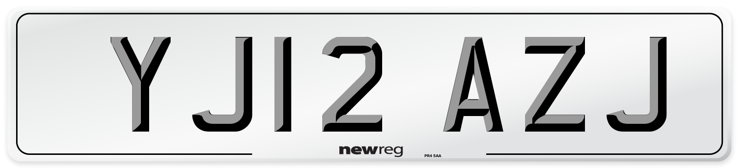 YJ12 AZJ Number Plate from New Reg